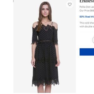 Endless Rose Black Polka Dot Lace dress